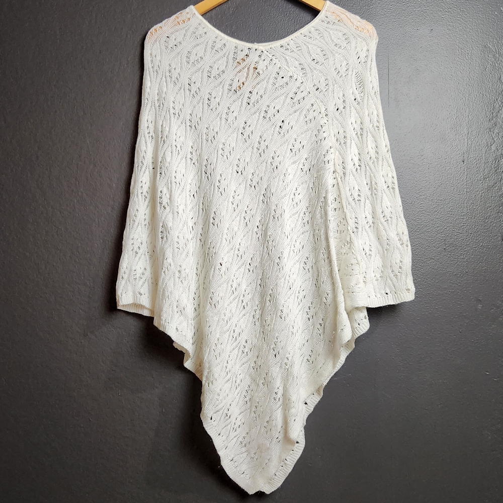 White Crochet Poncho